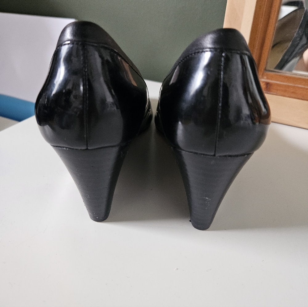 Coach Black Patent Leather Wedge Shoes - Picture 6 of 8